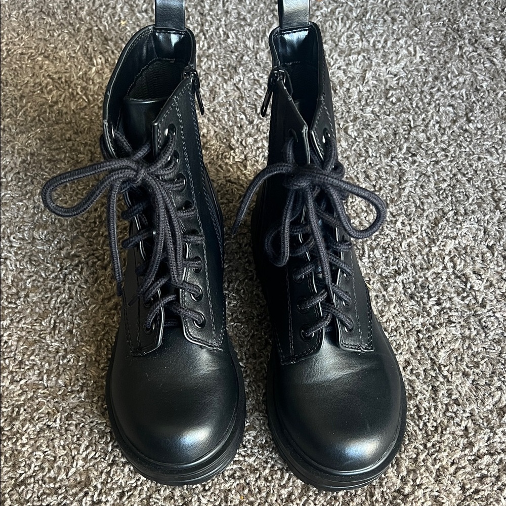 Soda Black Combat Boots